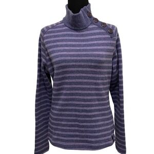 Mountain‎ Hardwear Wool Blend Mock Neck Pullover Sweater M Purple Striped Hiking
